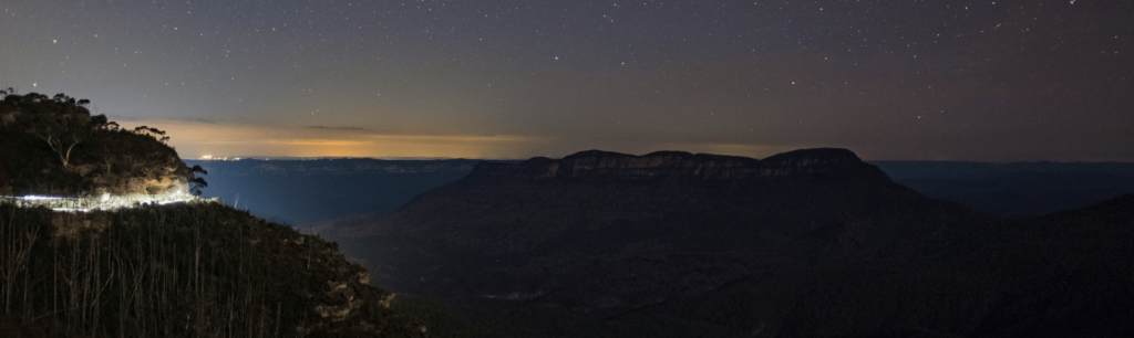 Mountains and starry sky at night